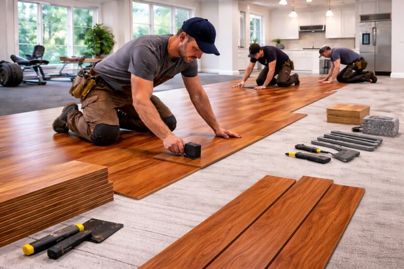 Cherry Floor Installation in Brighton, MA