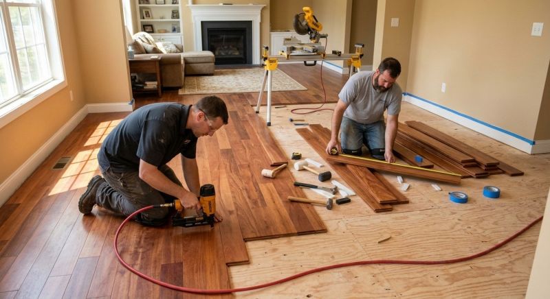 Cherry Floor Installation in Brighton, MA