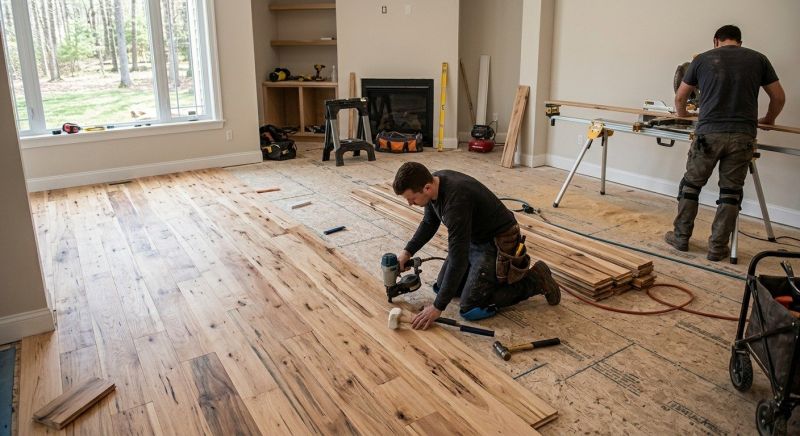 Hickory Floor Installation in Peabody, MA