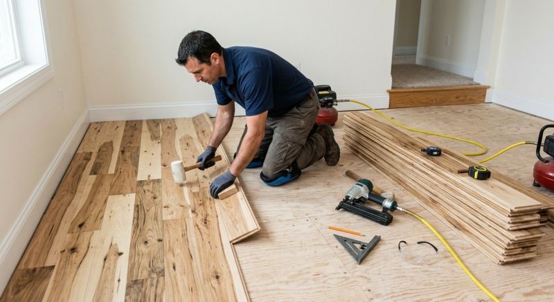Hickory Floor Installation in Peabody, MA