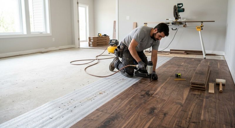 Walnut Flooring Installation in Peabody, MA
