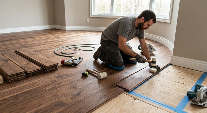 Walnut Flooring Installation in Peabody, MA